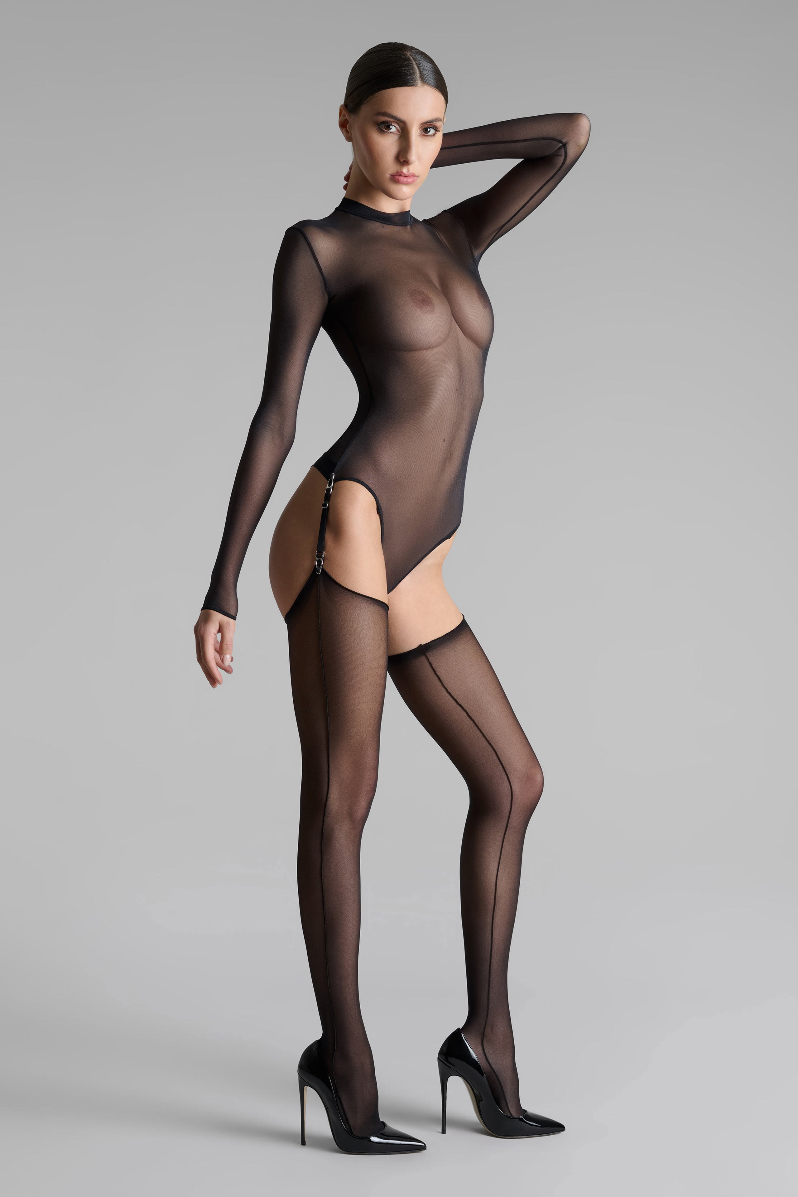 Cut and curled stockings double side seams - 20D - LEGWEAR