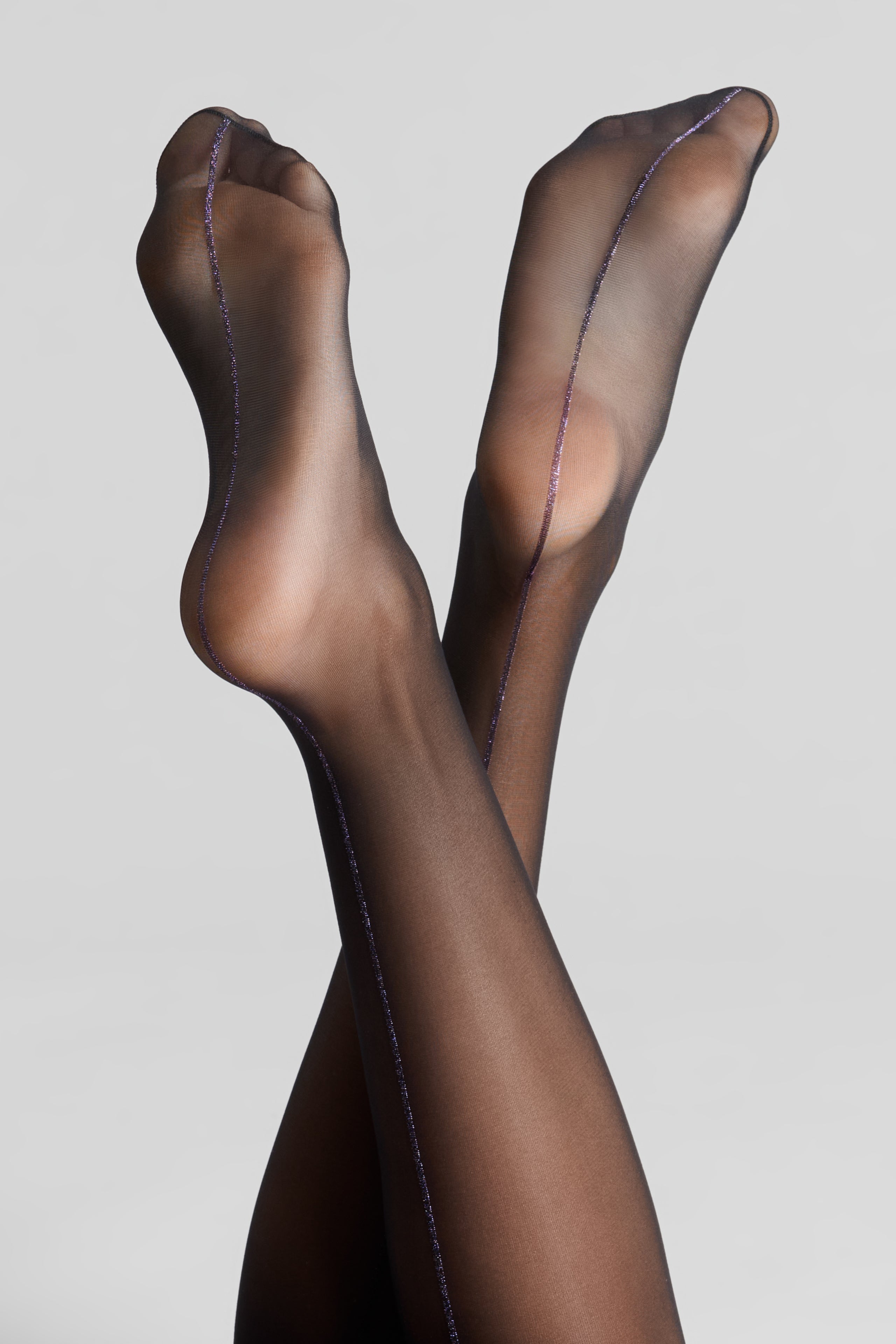 Cut And Curled Stockings With Lurex Back Seam - LEGWEAR
