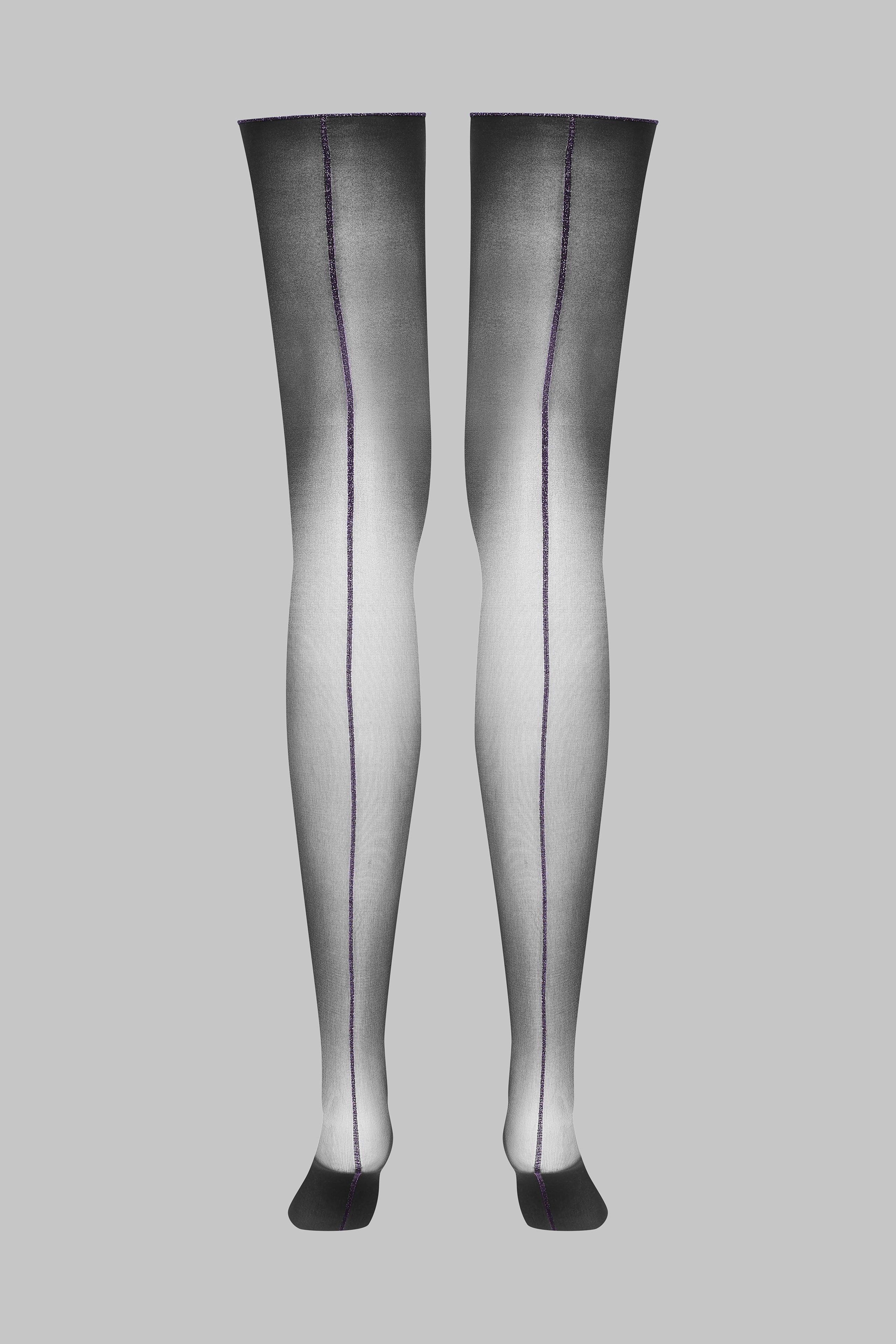 Cut And Curled Stockings With Lurex Back Seam - LEGWEAR
