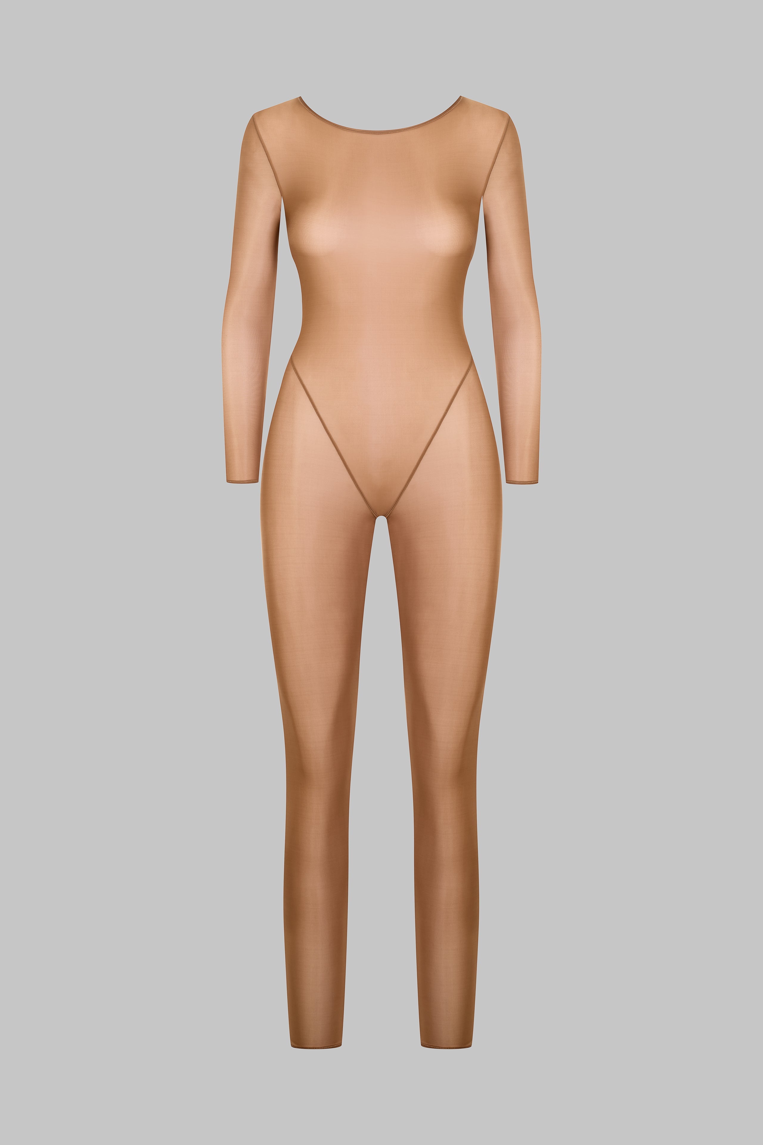 Open Back Long Sleeve Catsuit - French Kiss Light