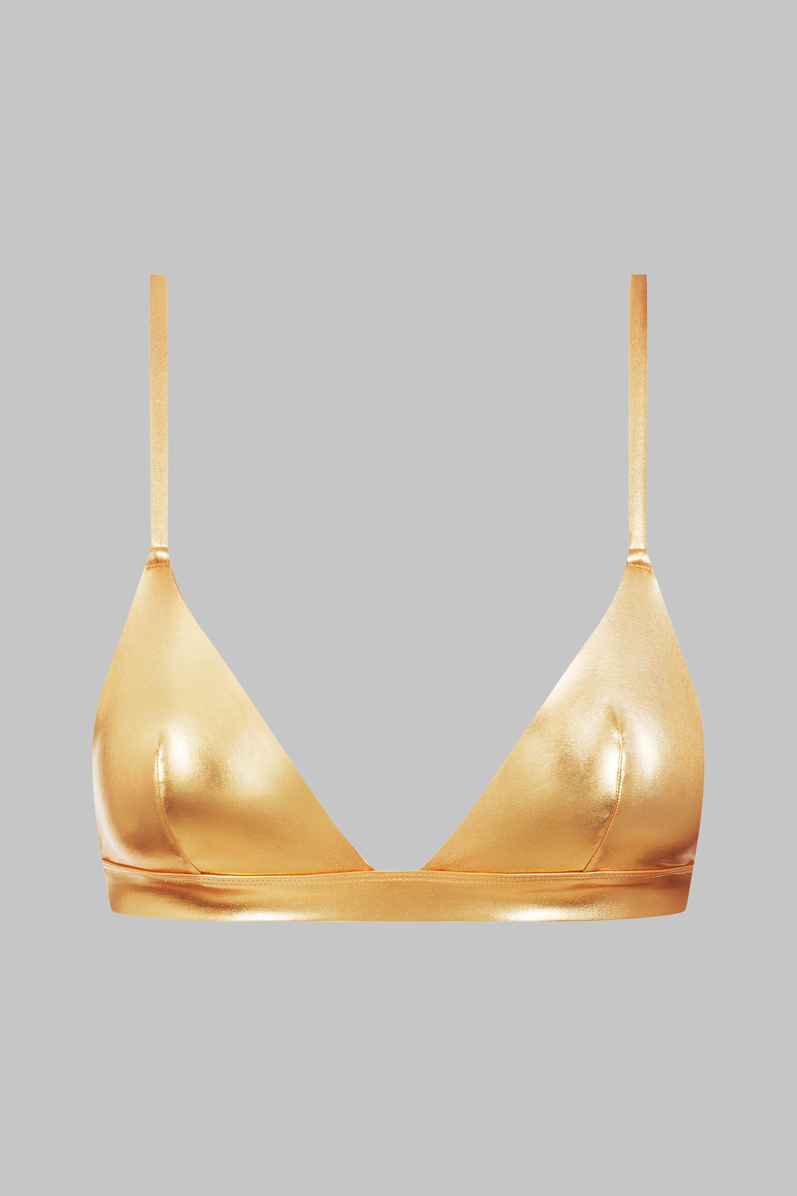 Metallic triangle bra