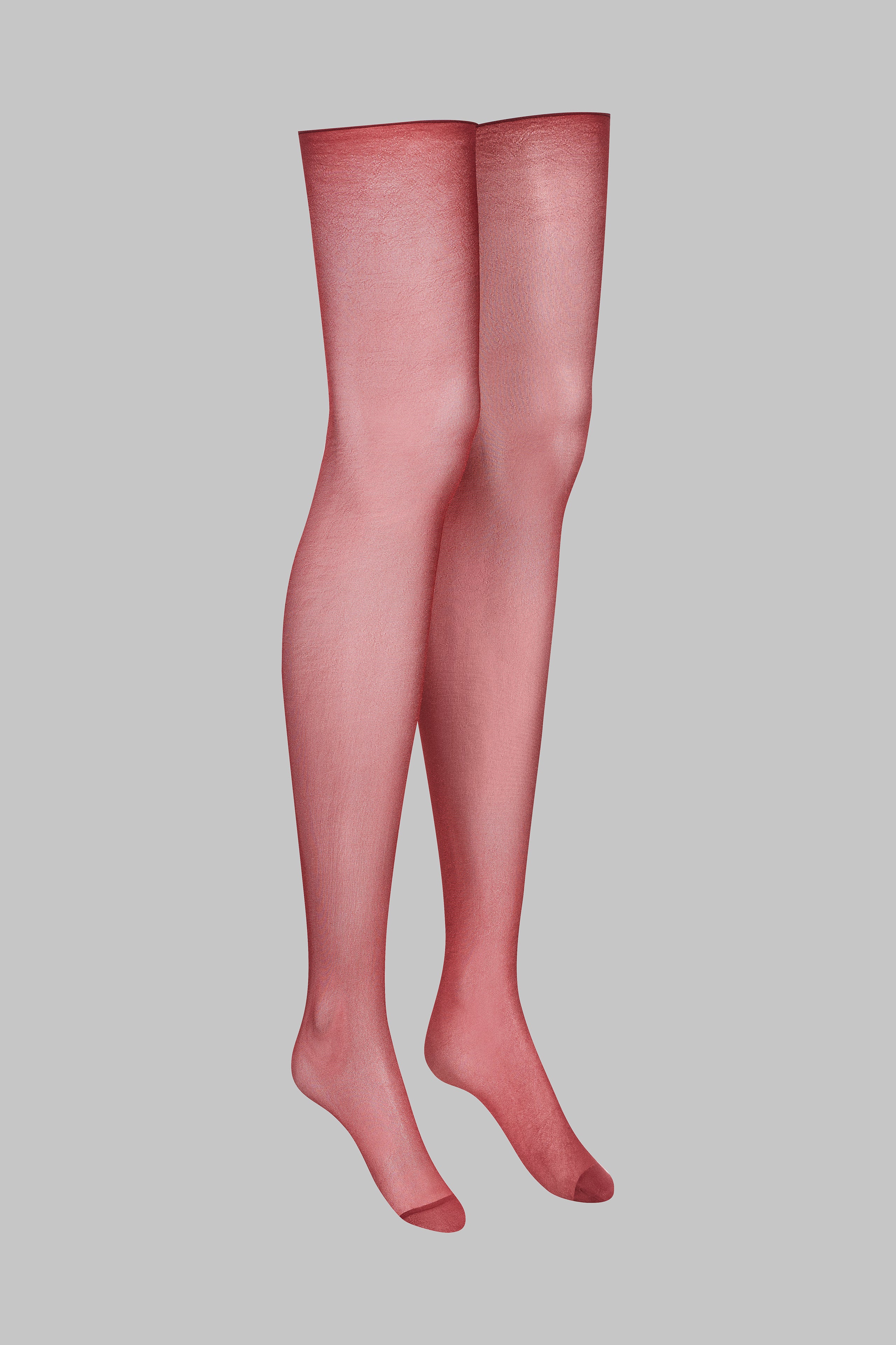 Cut and curled stockings 20D - Burgundy - LEGWEAR