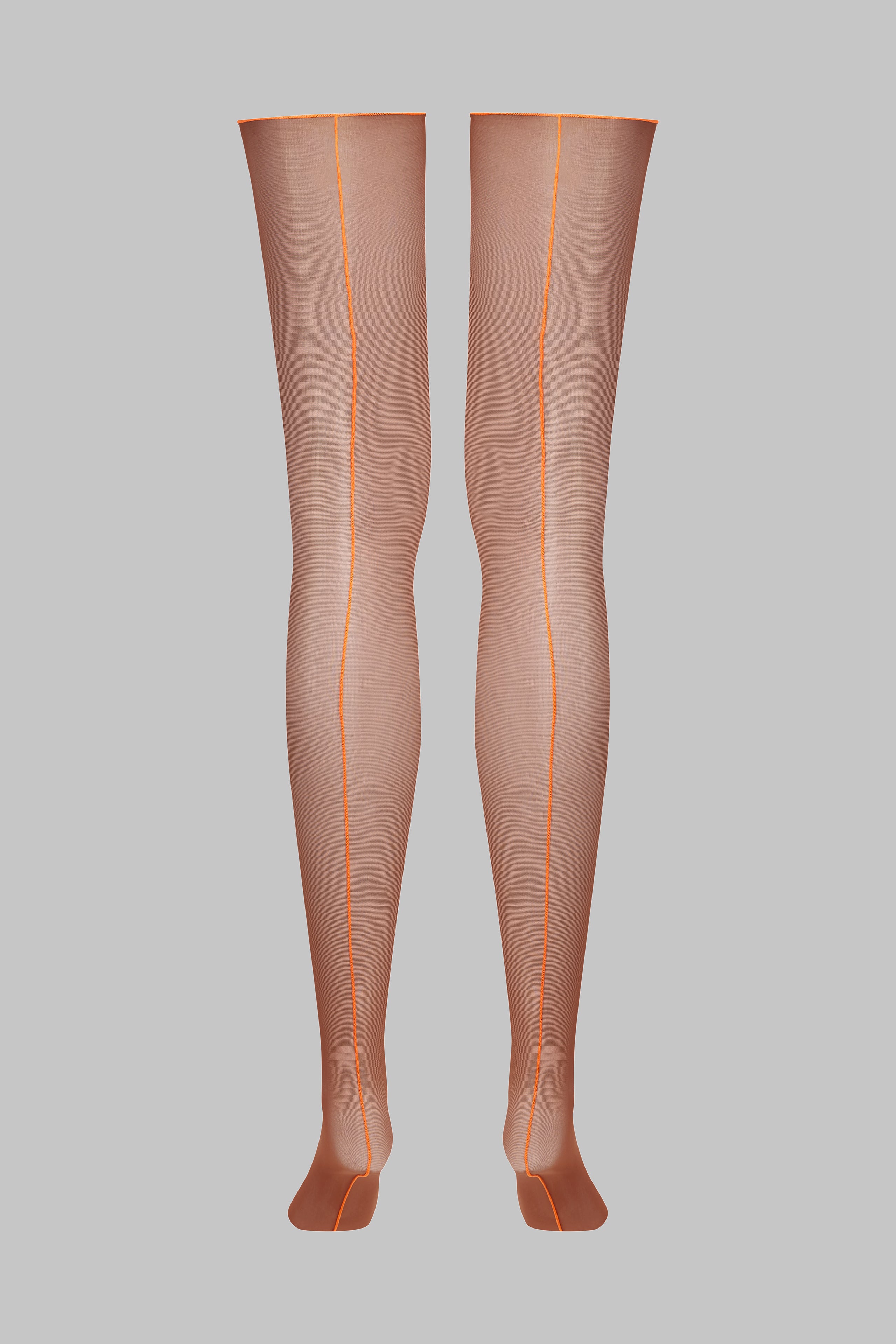 Cut and curled neon seamed stockings - 20D - LEGWEAR