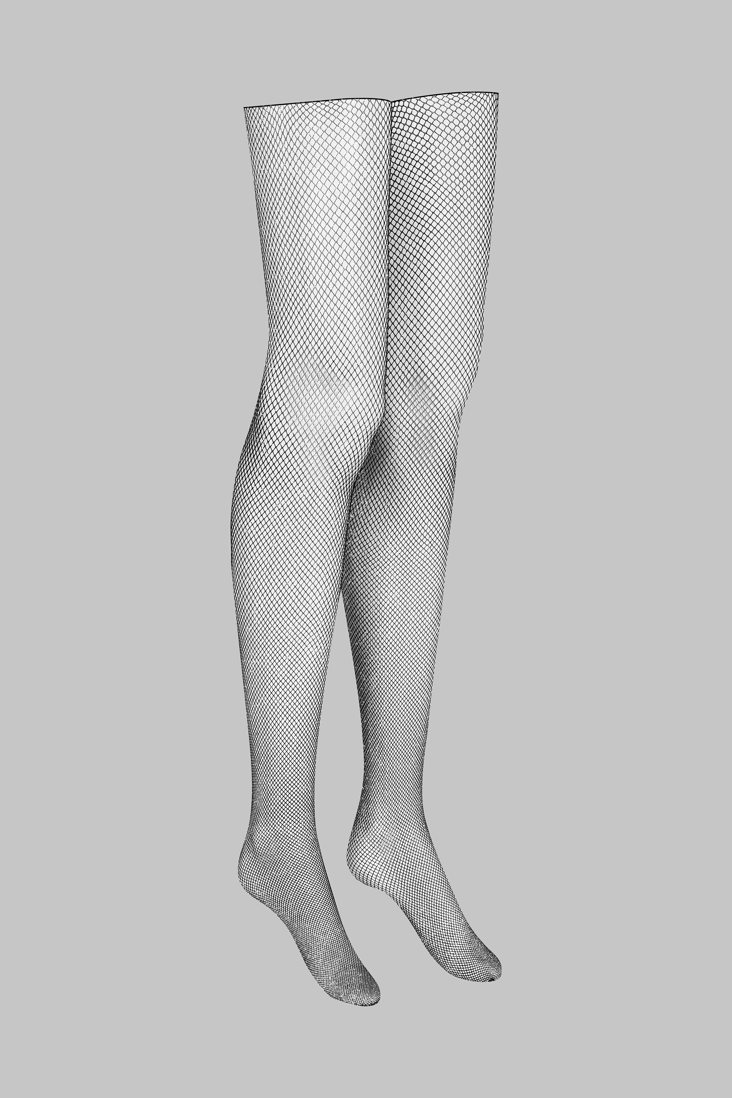 Lurex fishnet cut and curled stockings - LEGWEAR