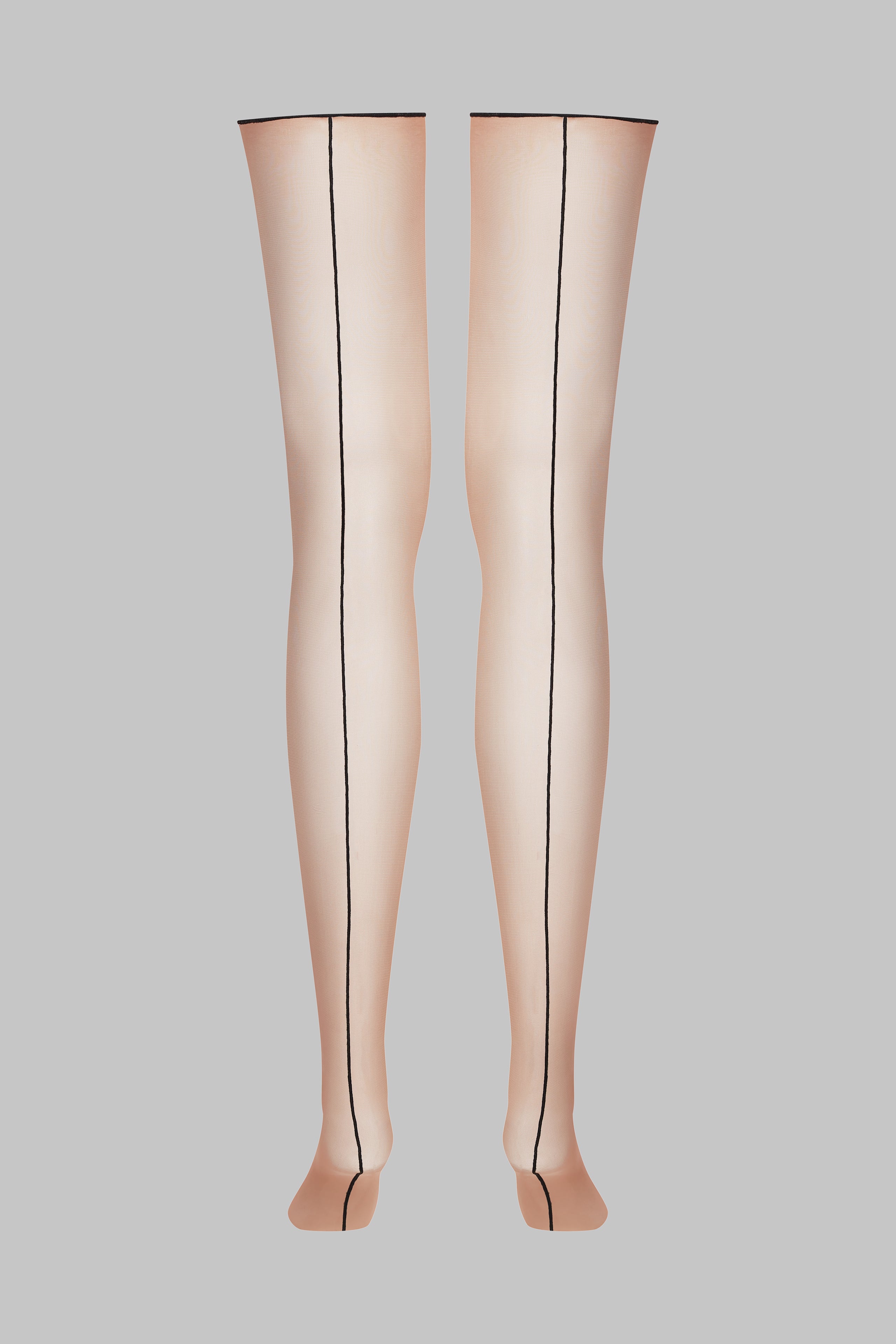 Cut and curled back seamed stockings - 20D - LEGWEAR