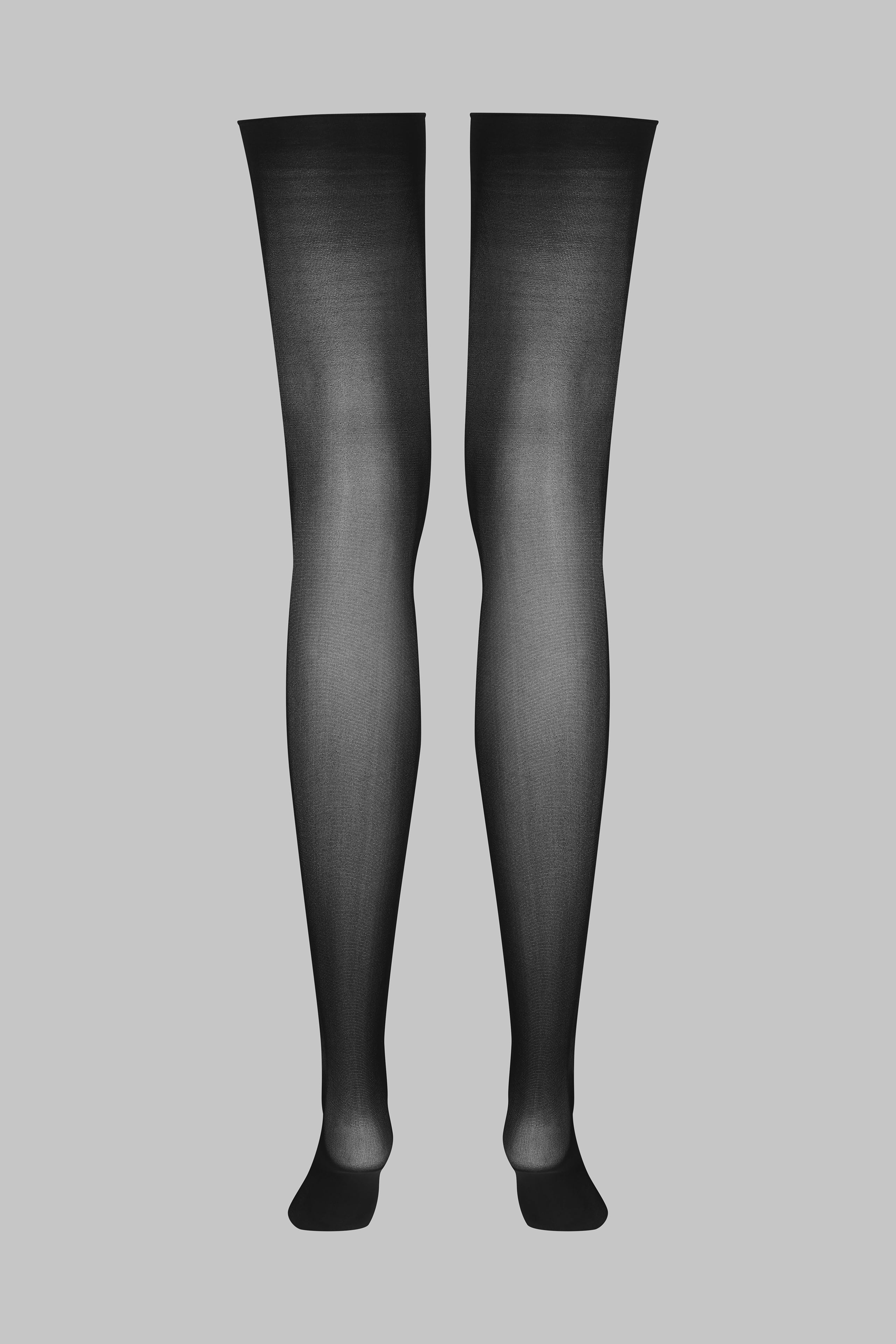 Cut and curled stockings 40D - Black - LEGWEAR