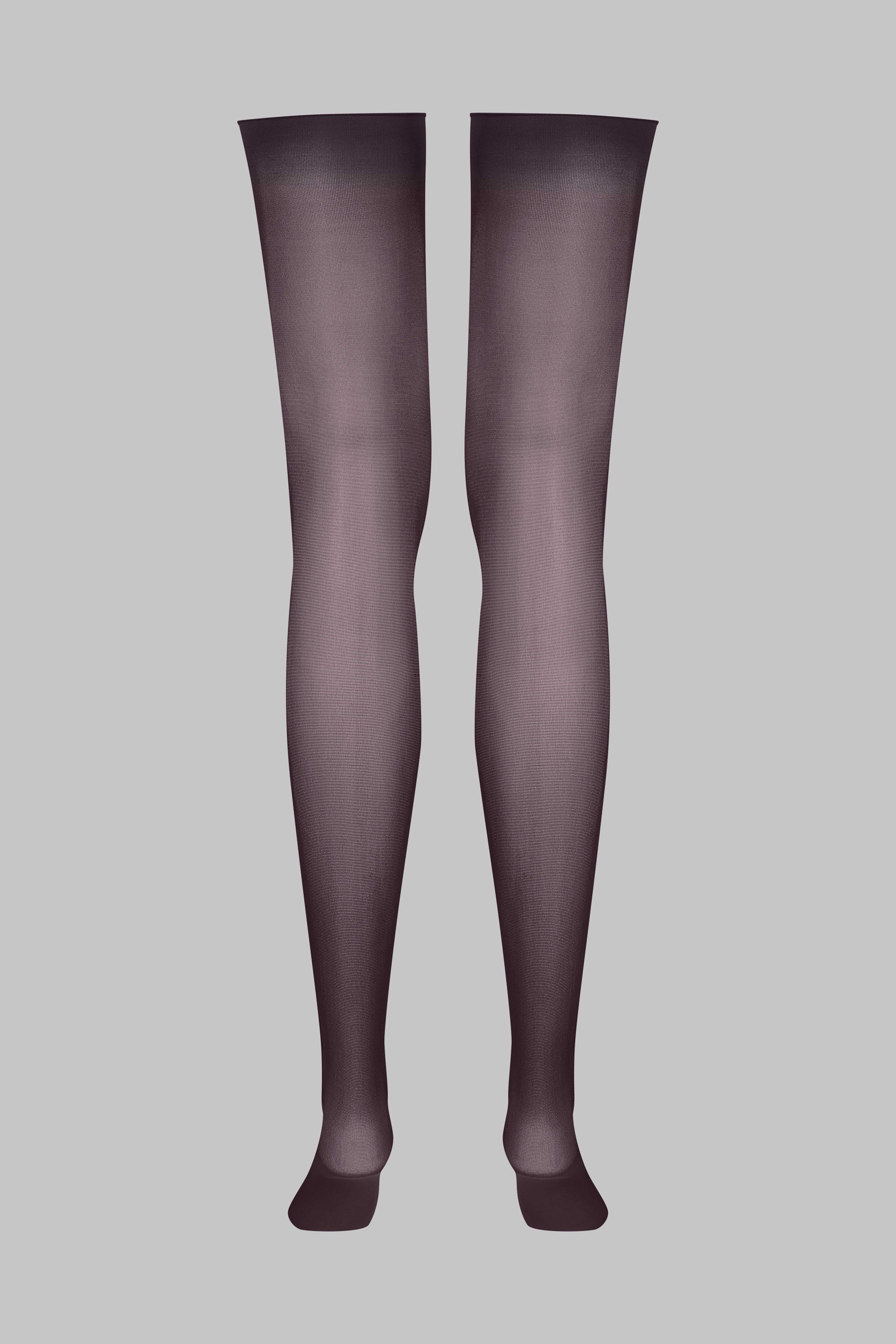 Cut and Curled Stockings 40D - Brown - LEGWEAR