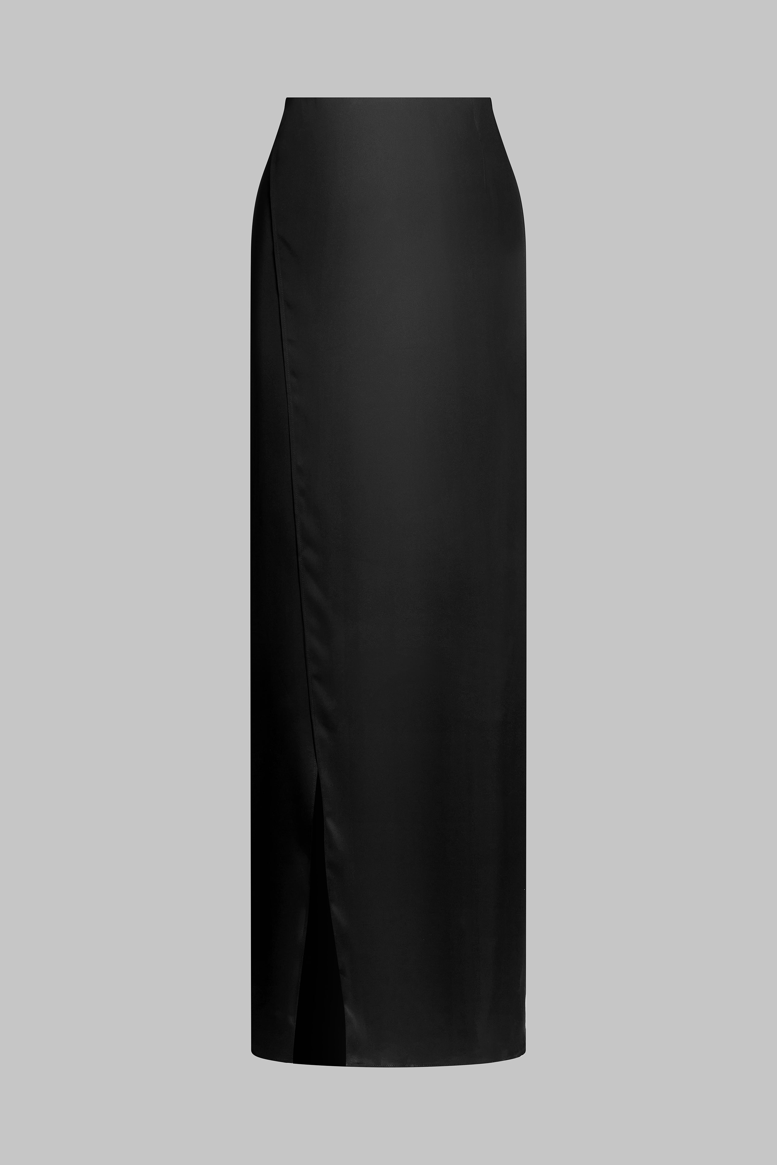 025 - Long satin wrap skirt
