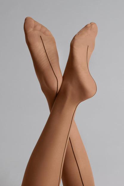 Back seam seamless tights - Signature - 20D - Sun Nude - LEGWEAR