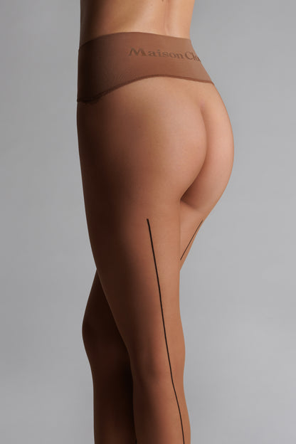 Back seam seamless tights - Signature - 20D - Sun Nude - LEGWEAR