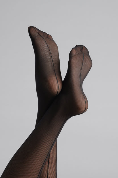 Signature Back Seam Fishnet Illusion Tights - 25D - LEGWEAR