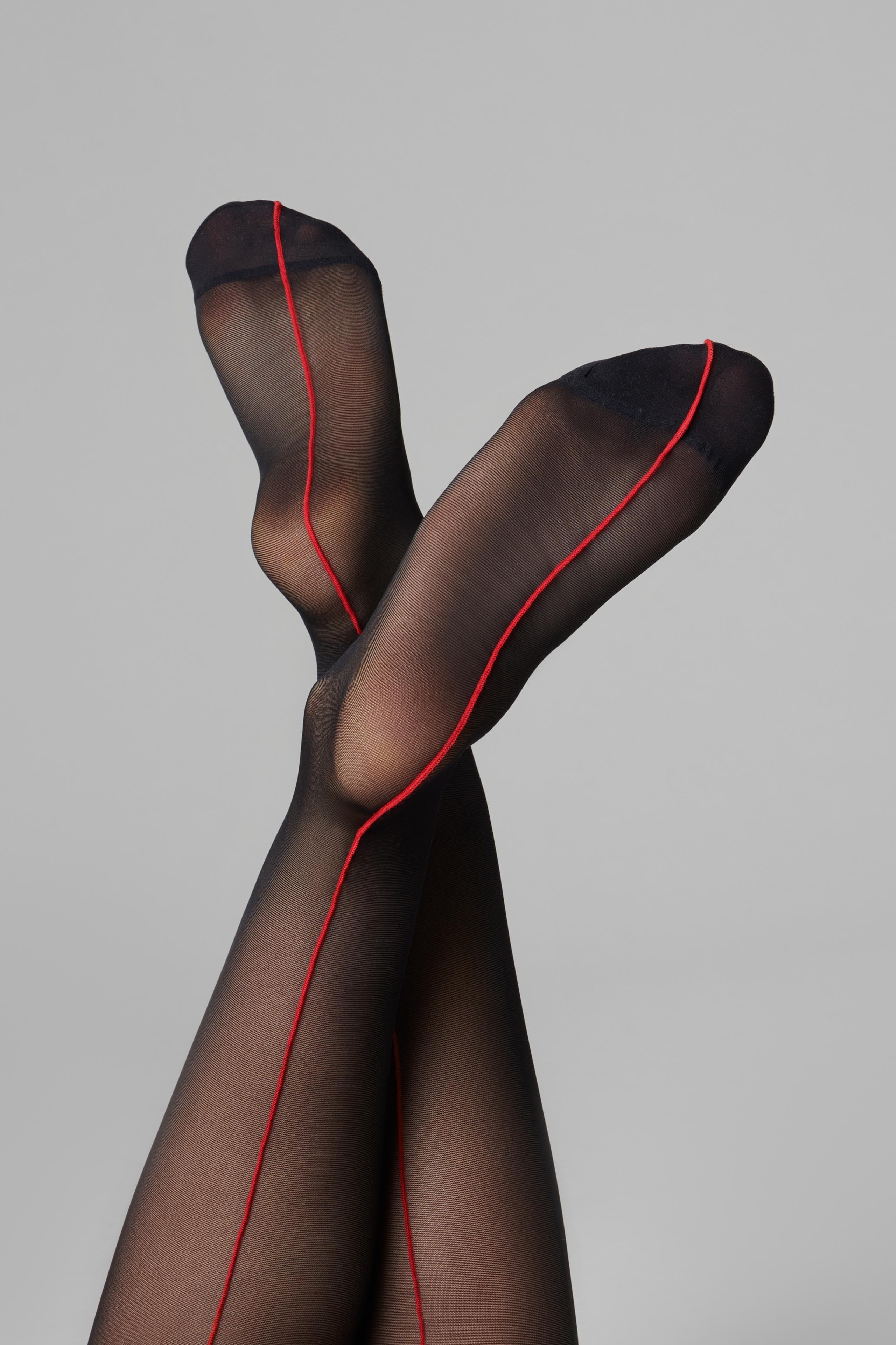 Back seamed garter stockings - 20D - Les Coquetteries