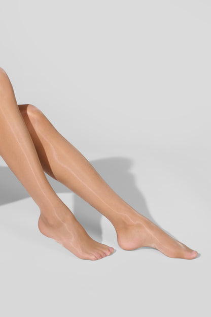 Glossy cut and curled stockings 20D - Caramel - LEGWEAR