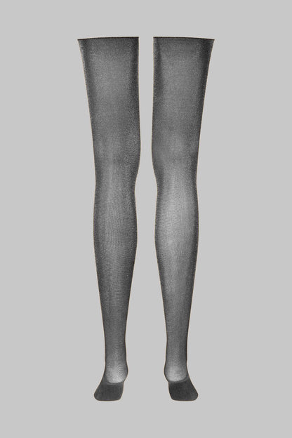 Lurex cut and curled sheer stockings - 20D - LEGWEAR