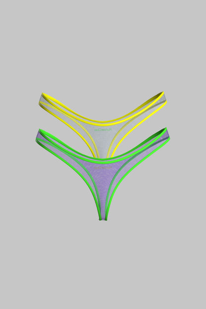 Set of 2 High-Cut Thongs - Panorama