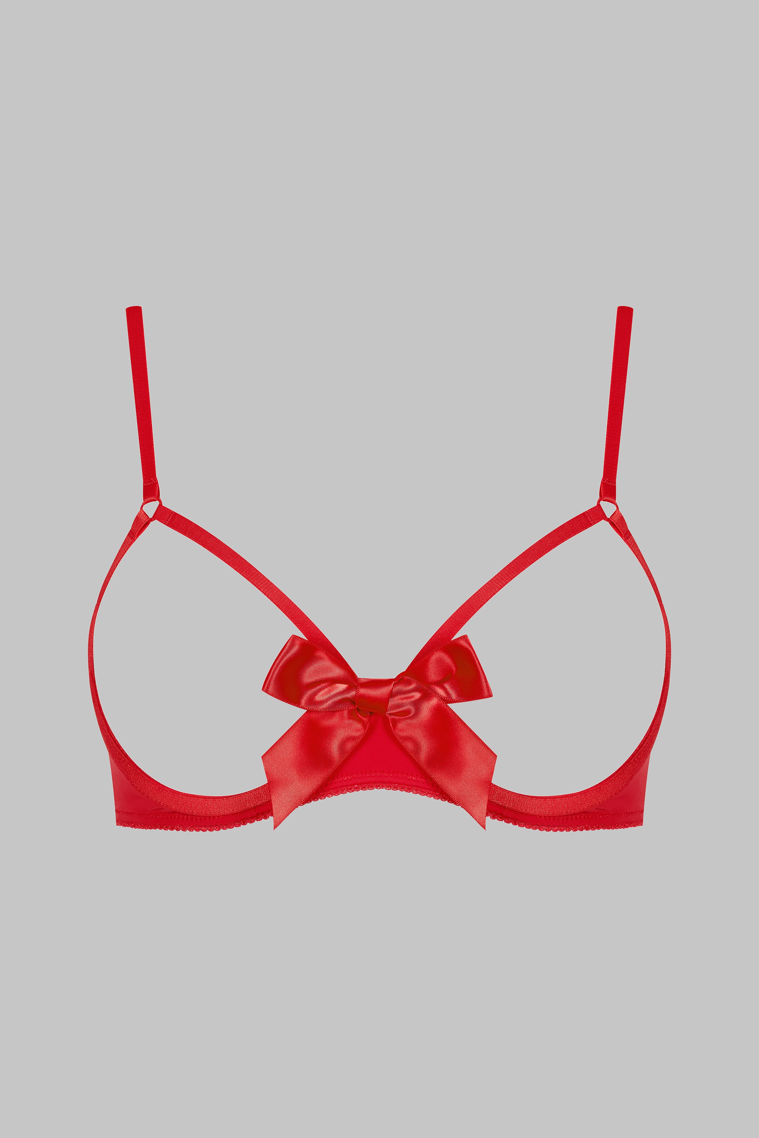 Cupless bra with bow - Red - Le Petit Secret - Maison Close Maison Close US Cupless bra with bow - Red - Le Petit Secret - Maison Close Maison Close US