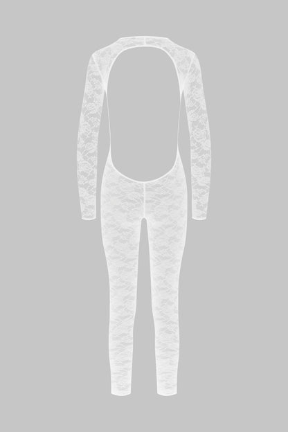 Long sleeve open back jumpsuit - Flashback