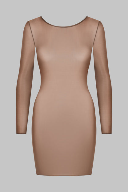 Short Open Back Long Sleeve Dress - French Kiss Light