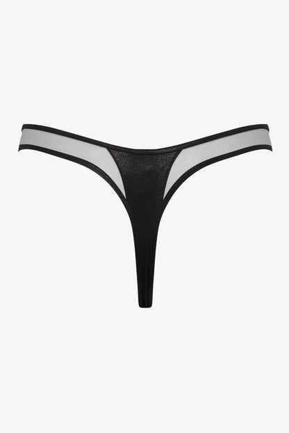 High-cut thong bikini bottom - Minuit