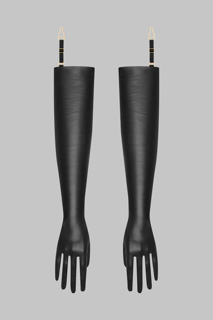 Leather Opera Gloves with suspenders