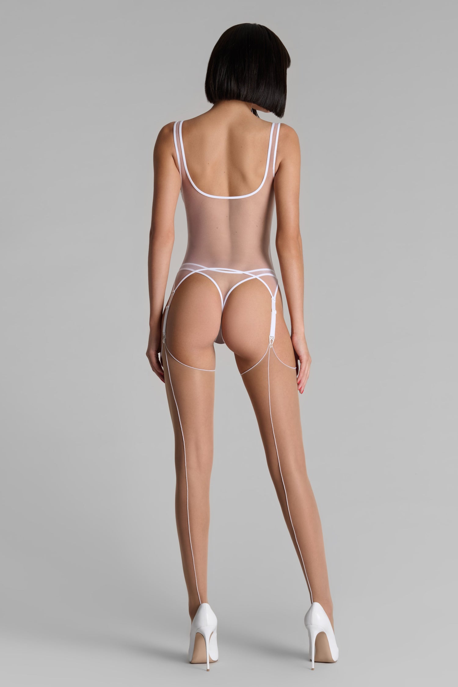 Strappy Jumpsuit with Garters - Pure Tentation