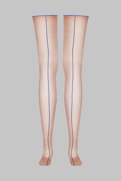 Cut and curled back seamed stockings - 20D - LEGWEAR