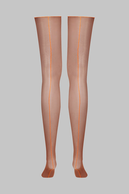 Cut and curled neon seamed stockings - 20D - LEGWEAR