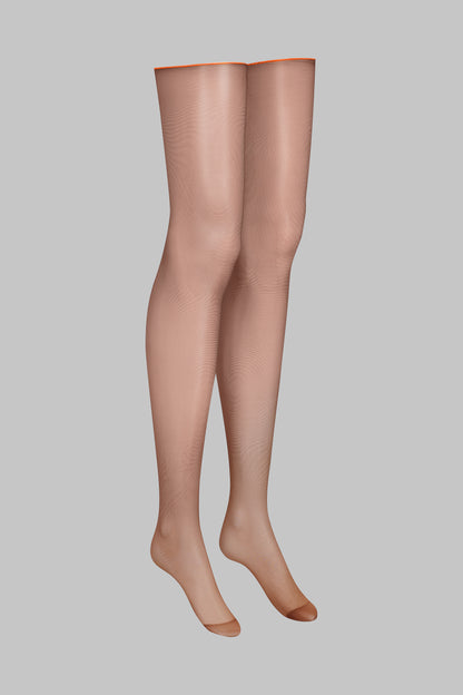 Cut and curled neon seamed stockings - 20D - LEGWEAR