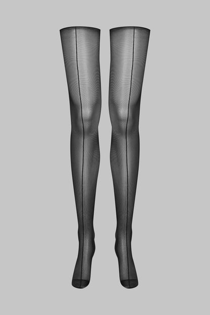 Cut and curled double seamed stockings - 20D - LEGWEAR