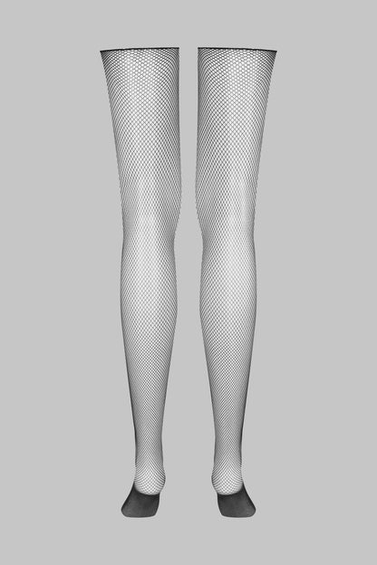 Fishnet cut and curled stockings - LEGWEAR