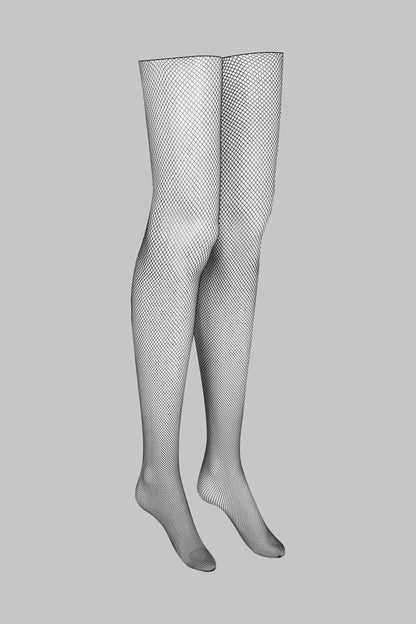 Fishnet cut and curled stockings - LEGWEAR