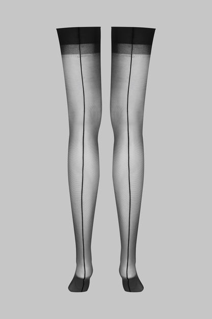 Back seamed garter stockings - 20D - LEGWEAR