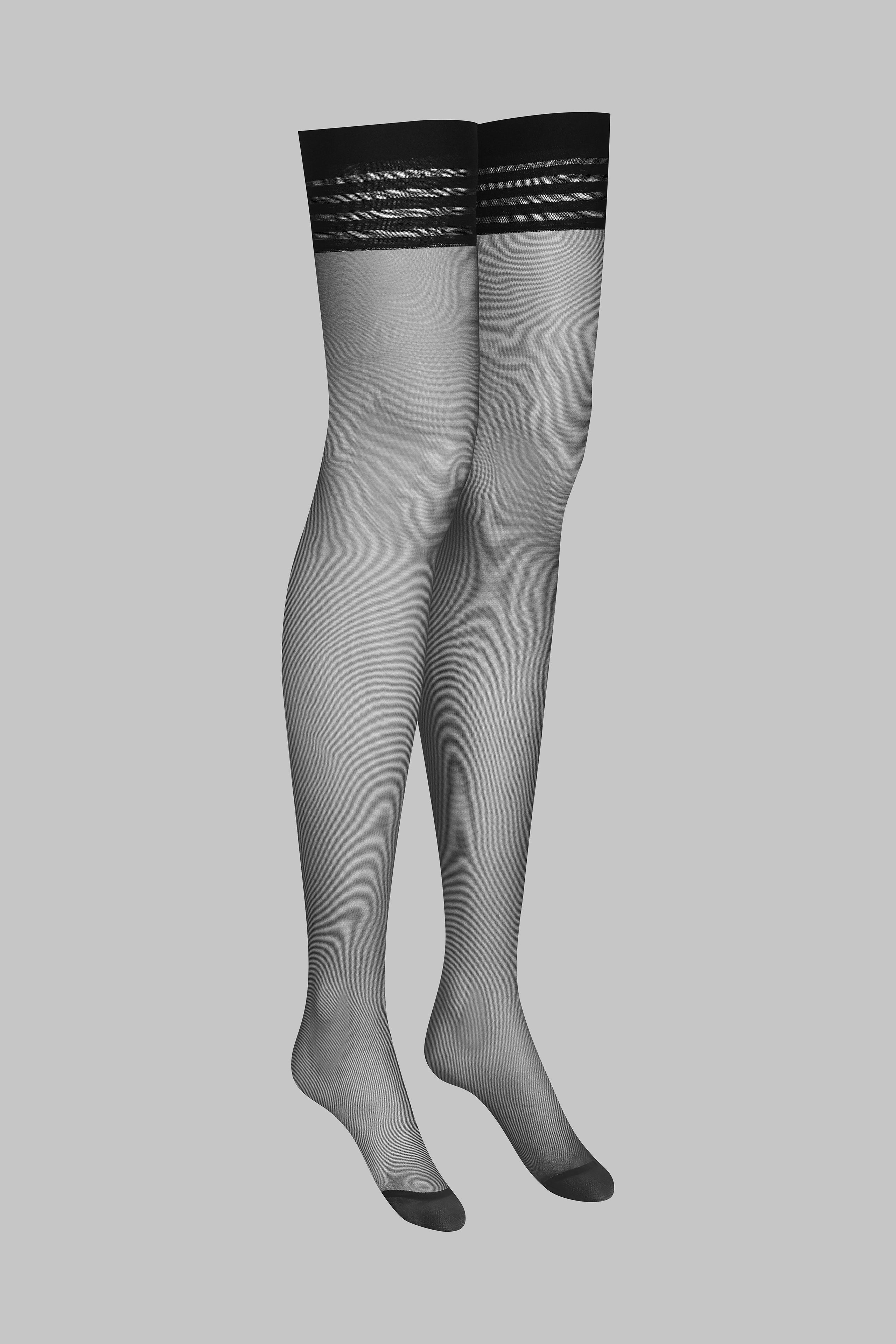 Striped garter stockings 20D - Maison Close Maison Close US Striped garter stockings 20D - Maison Close Maison Close US
