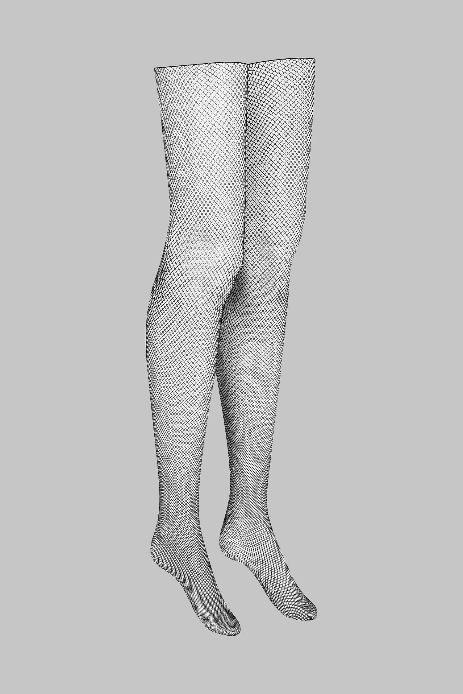 Lurex fishnet cut and curled stockings - LEGWEAR