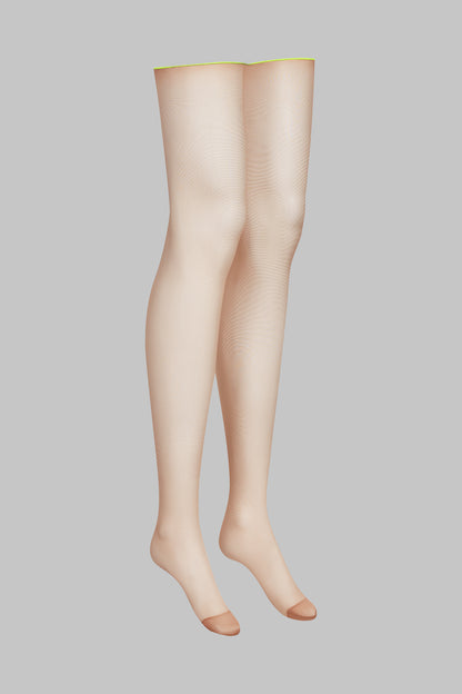 Cut and curled neon seamed stockings - 20D - LEGWEAR