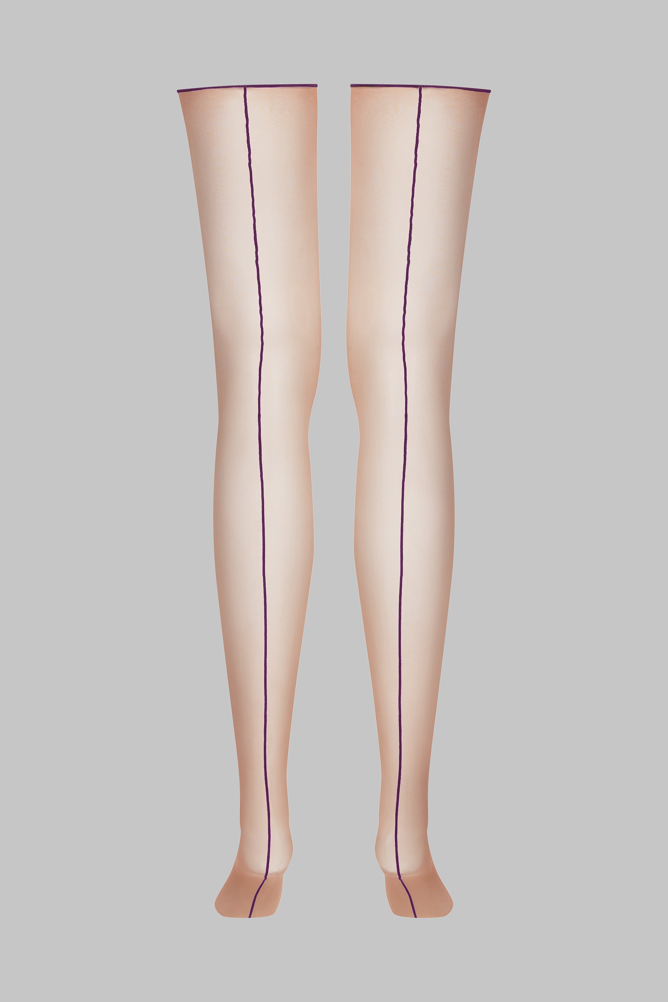 Cut and curled back seamed stockings - 20D