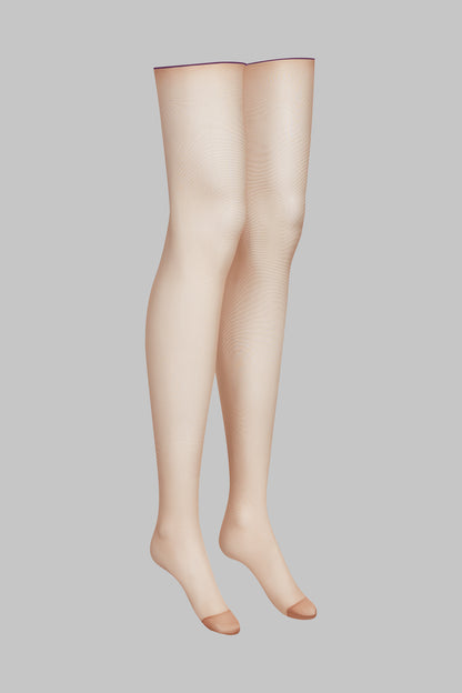 Cut and curled back seamed stockings - 20D - LEGWEAR