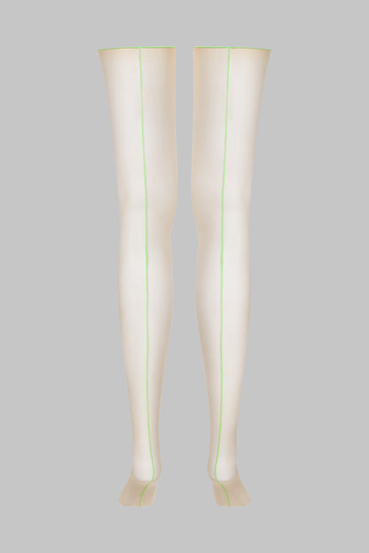 Cut and curled neon seamed stockings - 20D - LEGWEAR