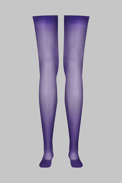 Cut and curled stockings 40D - Purple - LEGWEAR