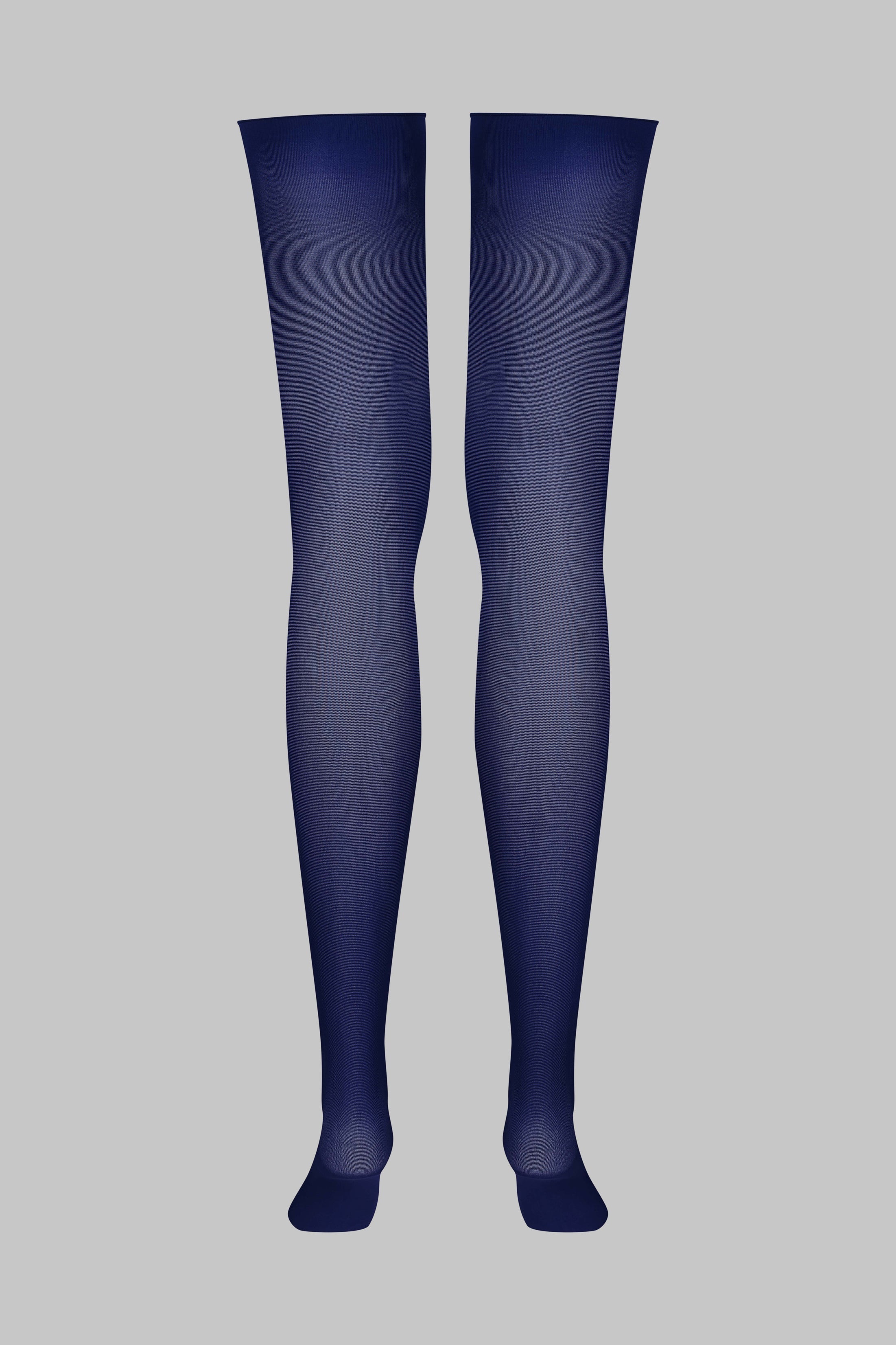 Cut and Curled Stockings 40D - Navy - LEGWEAR