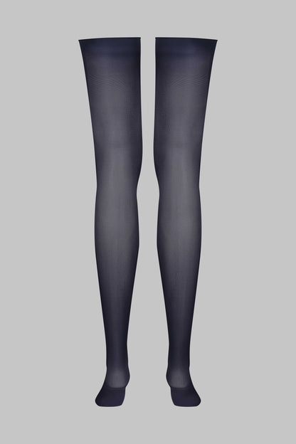 Cut and Curled Stockings 40D - Grey - LEGWEAR