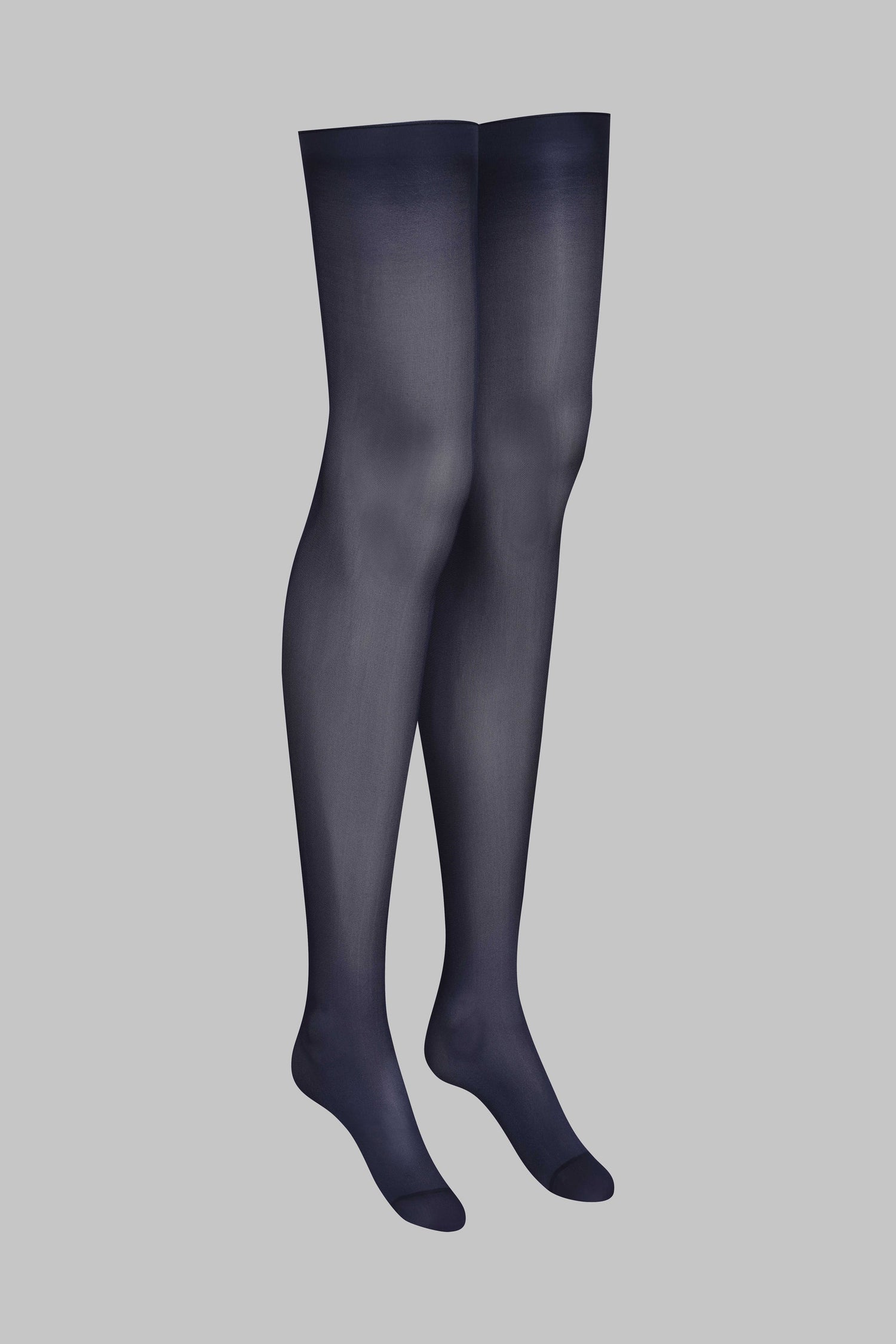 Cut and Curled Stockings 40D - Grey - LEGWEAR