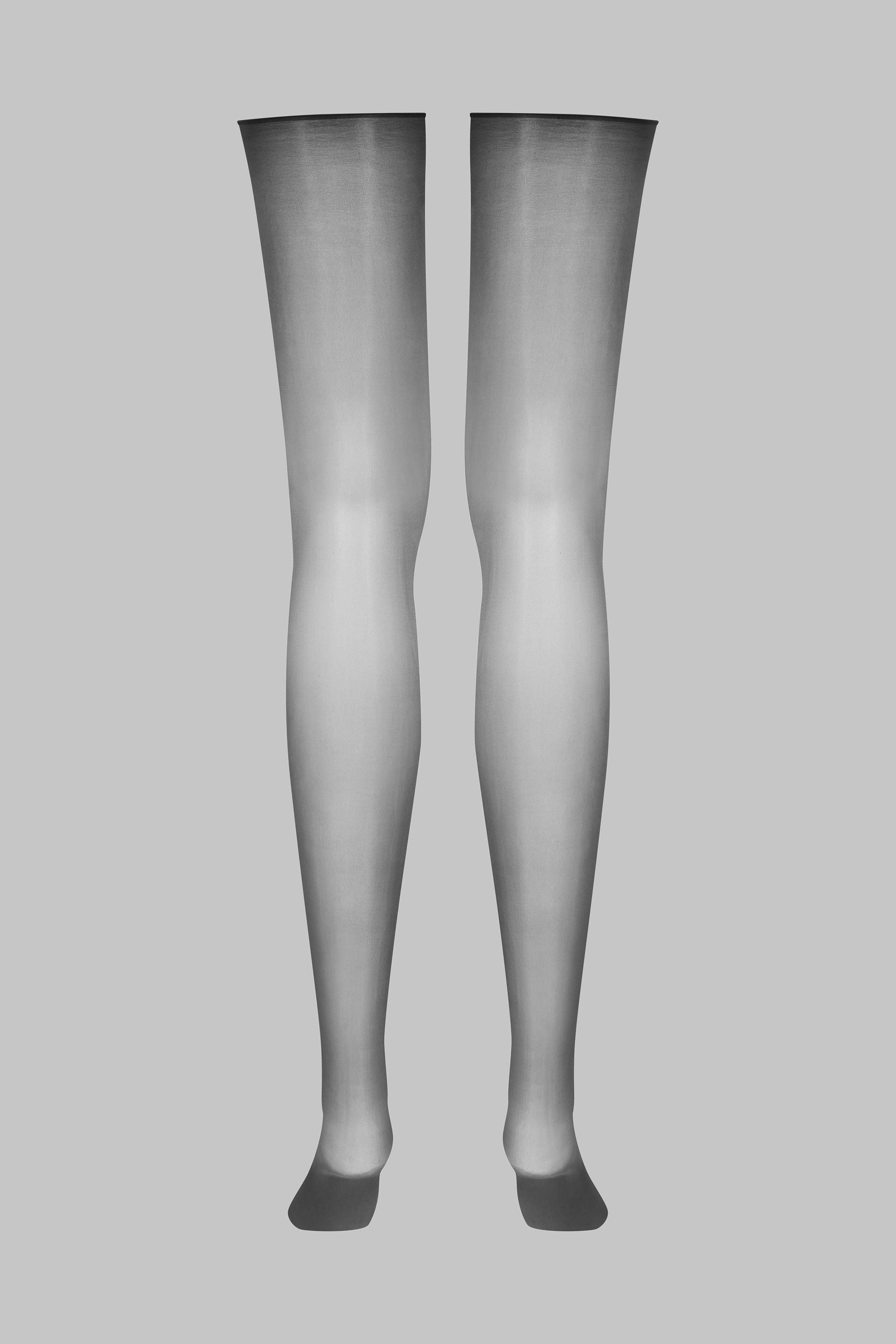 Glossy cut and curled stockings 20D - Smoky - Les Coquetteries