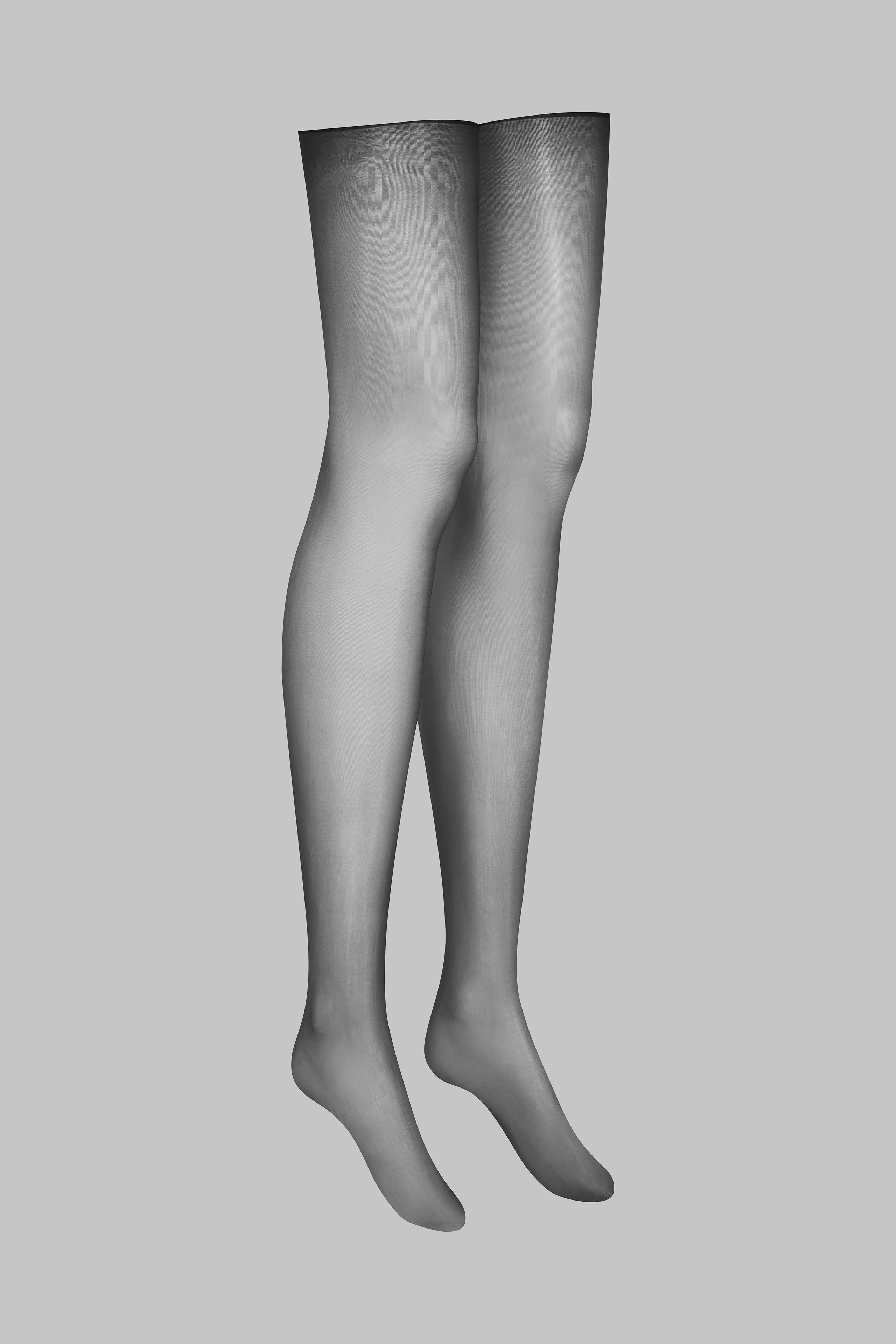 Glossy cut and curled stockings 20D - Smoky - Les Coquetteries