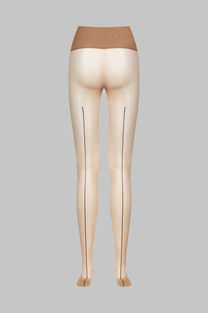 Signature Back Seam Seamless Tights - 20D - Medium Nude - LEGWEAR