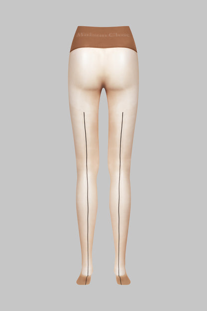 Back seam seamless tights - Signature - 20D - Sun Nude - LEGWEAR