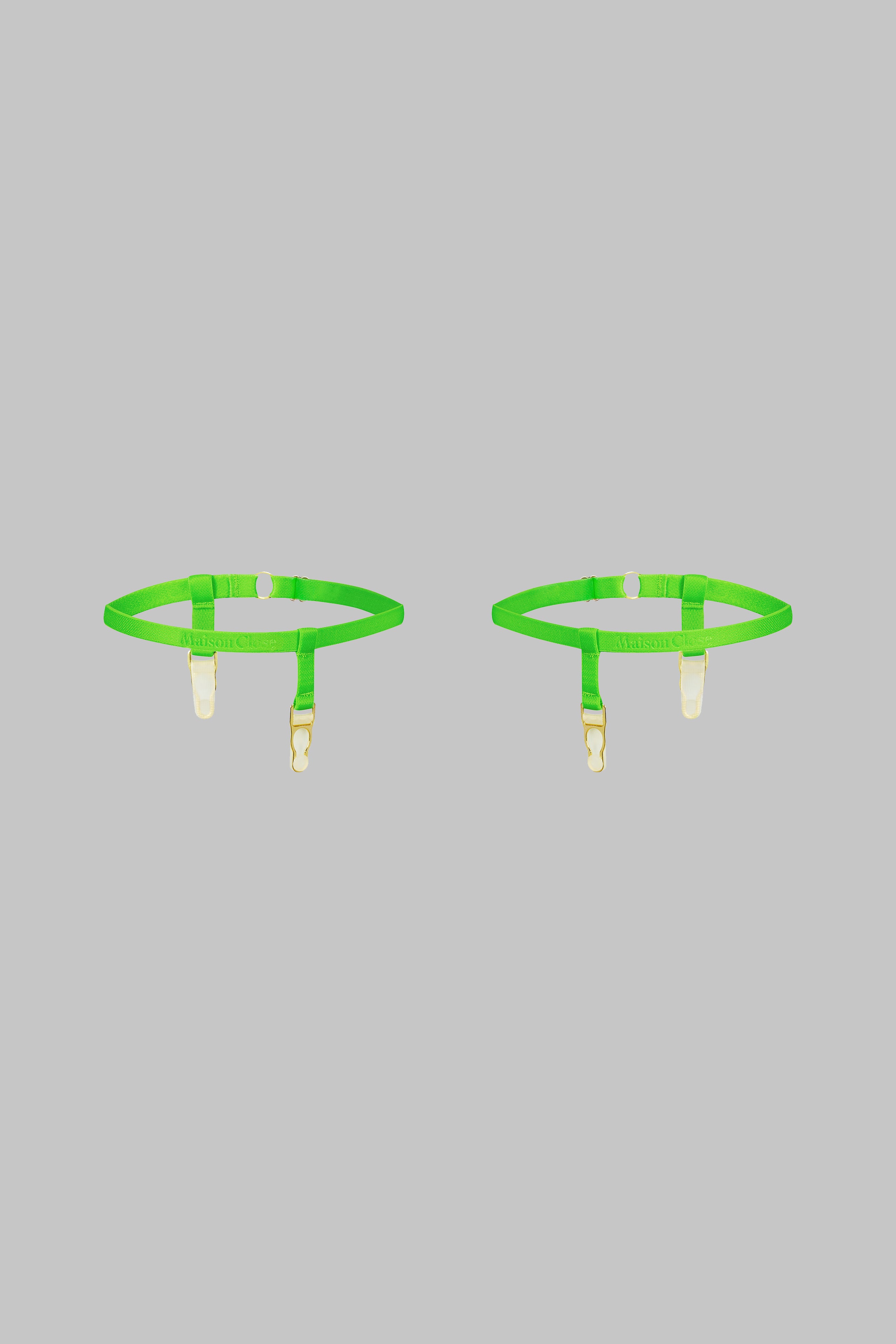 garters-signature-neon-green-gold-1-pair-maison-close