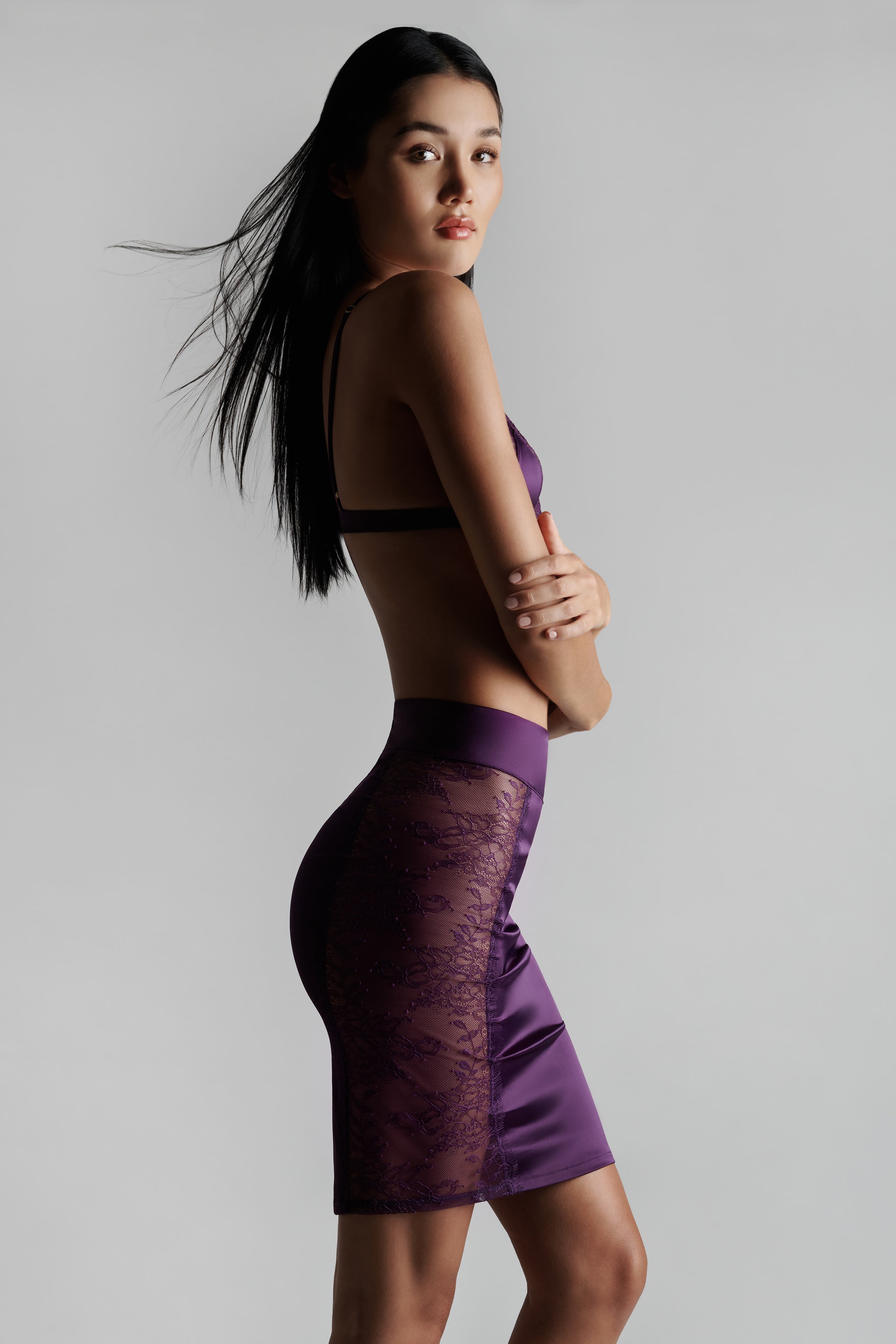 Pencil Skirt - Villa Satine - Purple