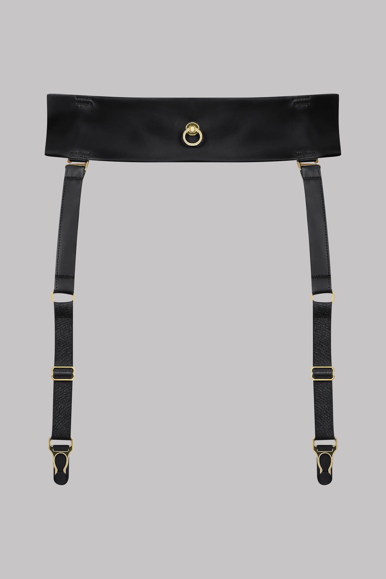 Leather top suspender belt