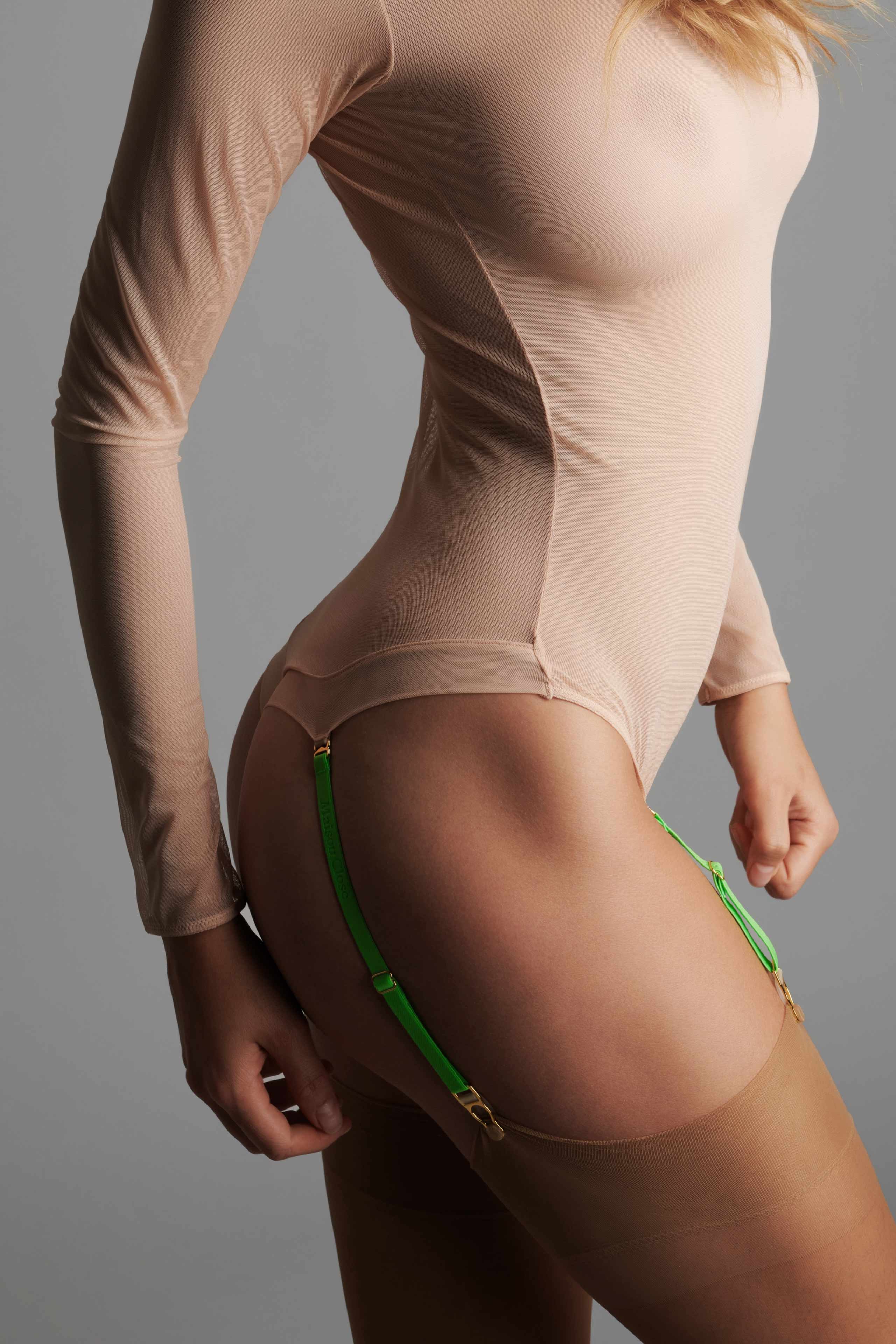 Suspenders straps - Signature - Neon Green/Gold - 4 pieces